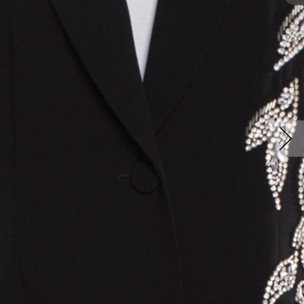 cinq a sept Black Blazer with Silver beaded Leaf Embellishment - Picture 5 of 13